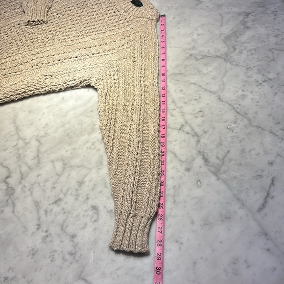 Vintage Abercrombie & Fitch Cream Fisherman Sweater with Cable-Knit - Picture 4 of 9